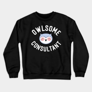 Owlsome Consultant Pun - Funny Gift Idea Crewneck Sweatshirt